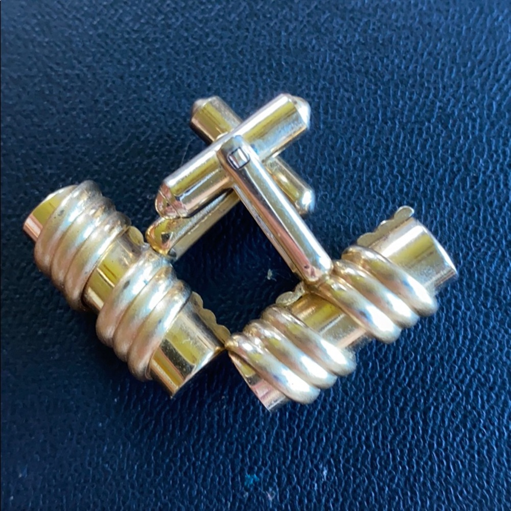 VTG Speidel gold tone modern design cuff links